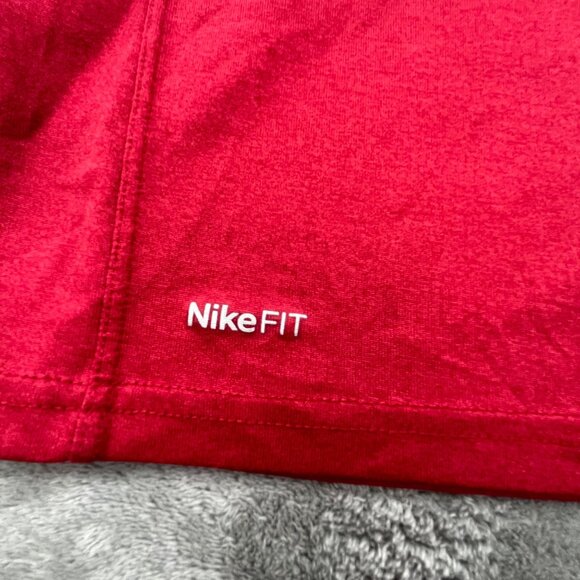 Nike Fit Dry Mens Large Red Athletic Shirt Performance Short Sleeve Training Top - Picture 7 of 10